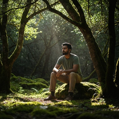 Person making healthy lifestyle choices, choosing fruit over junk food
